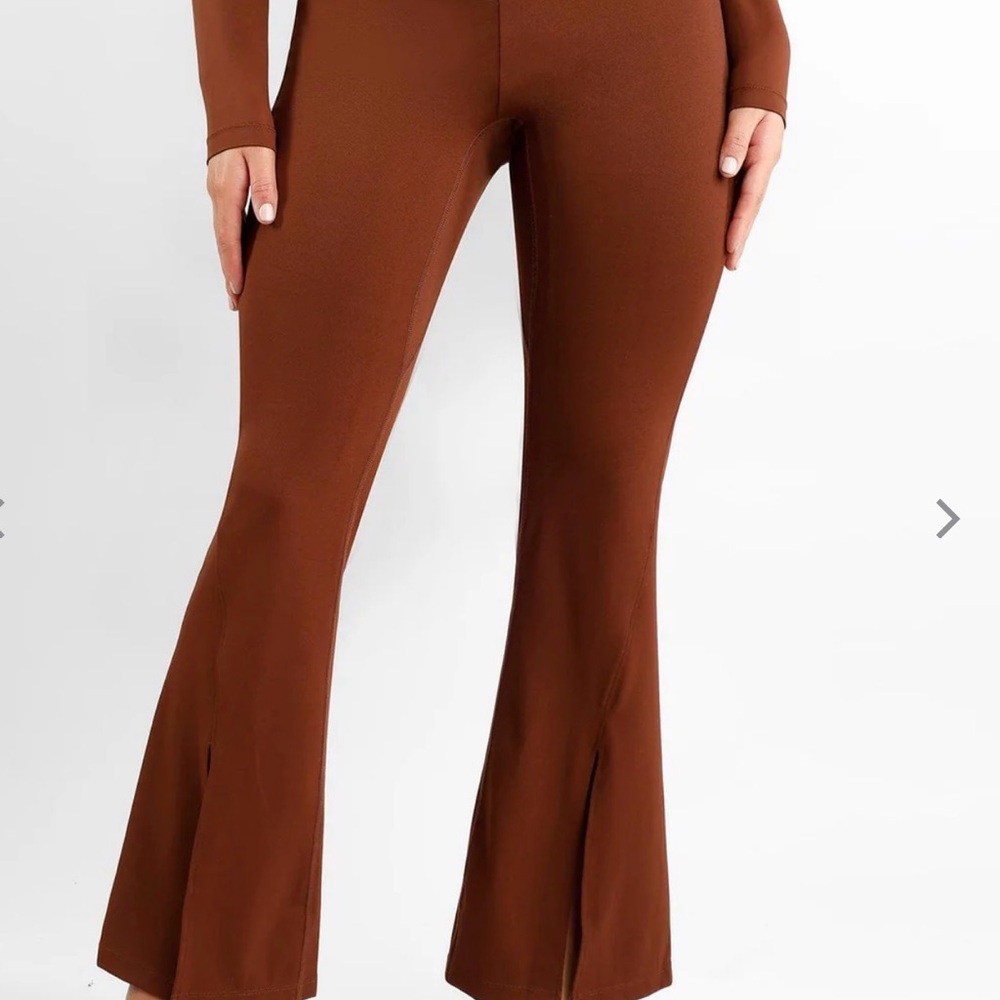 Popilush Shapewear High Rise Tummy Control Split Hem Flare Leg Pants